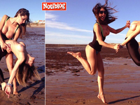 Valeria Degenaro y Coty Alvarez chocan tetas