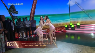 Karina Jelinek y Morena Sánchez salsa en trío [Bailando 2023]